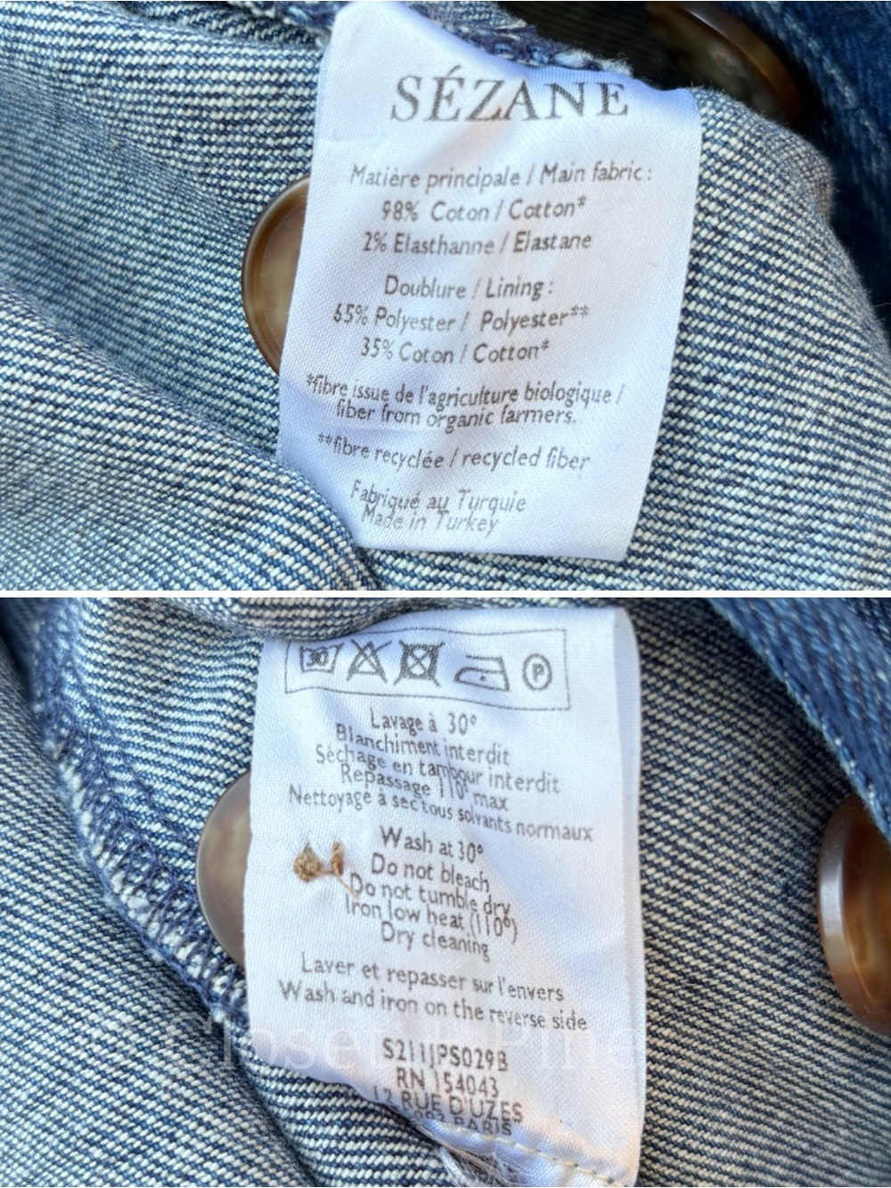 Sezane Lucia Denim Jumpsuit Short Sleeve Size 2 FR 34 - Picture 13 of 17
